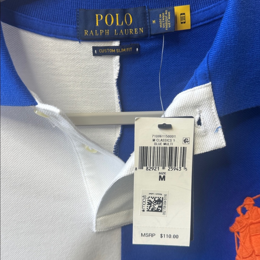 NWT Men’s M Polo Ralph Lauren Color Block Polo Shirt - Picture 4 of 4
